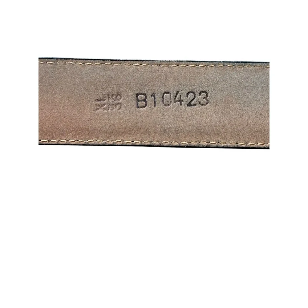 Brighton Vintage Black Croc Embossed Leather Belt XL Silver Buckle Western 90s